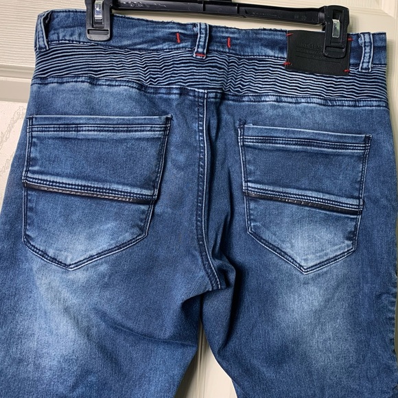 Ron Tomson | Leather Detail Moto Jeans - 32 - Picture 5 of 8